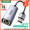 UGREEN USB Ethernet Adapter USB3.0 1000Mbps USB RJ45 Network Card for Laptop Xiaomi Mi Box S Nintendo Switch PC Internet USB Lan